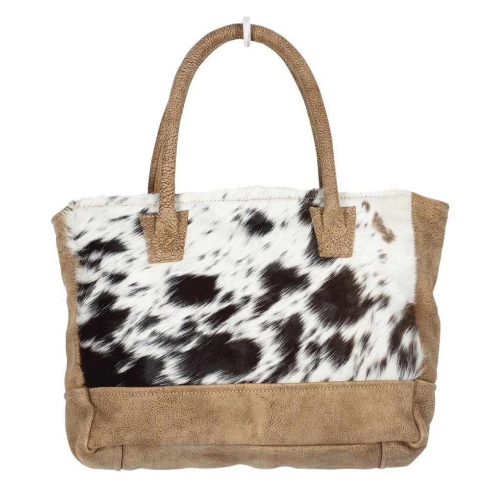 ***ONLY ONE LEFT***   MYRA BAG - BLACK & WHITE HAIRON & LEATHER BAG (NWT)